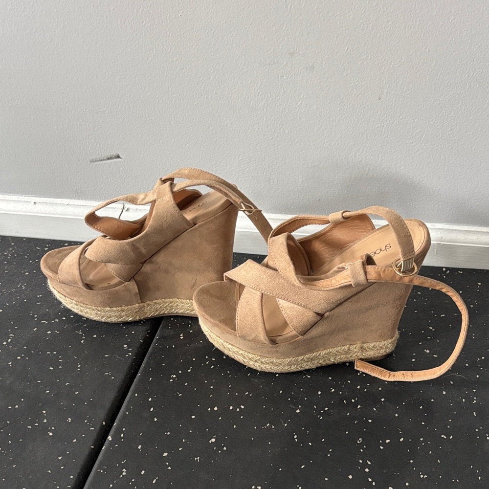 Tan Wedge Sandals